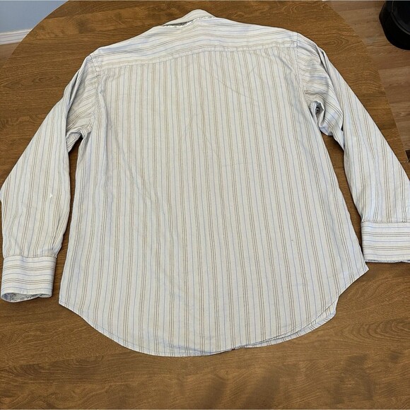 Robert Graham Shirt Men’s XL Striped Embroidered Signature Flip Cuff Long Flaws - Picture 2 of 16
